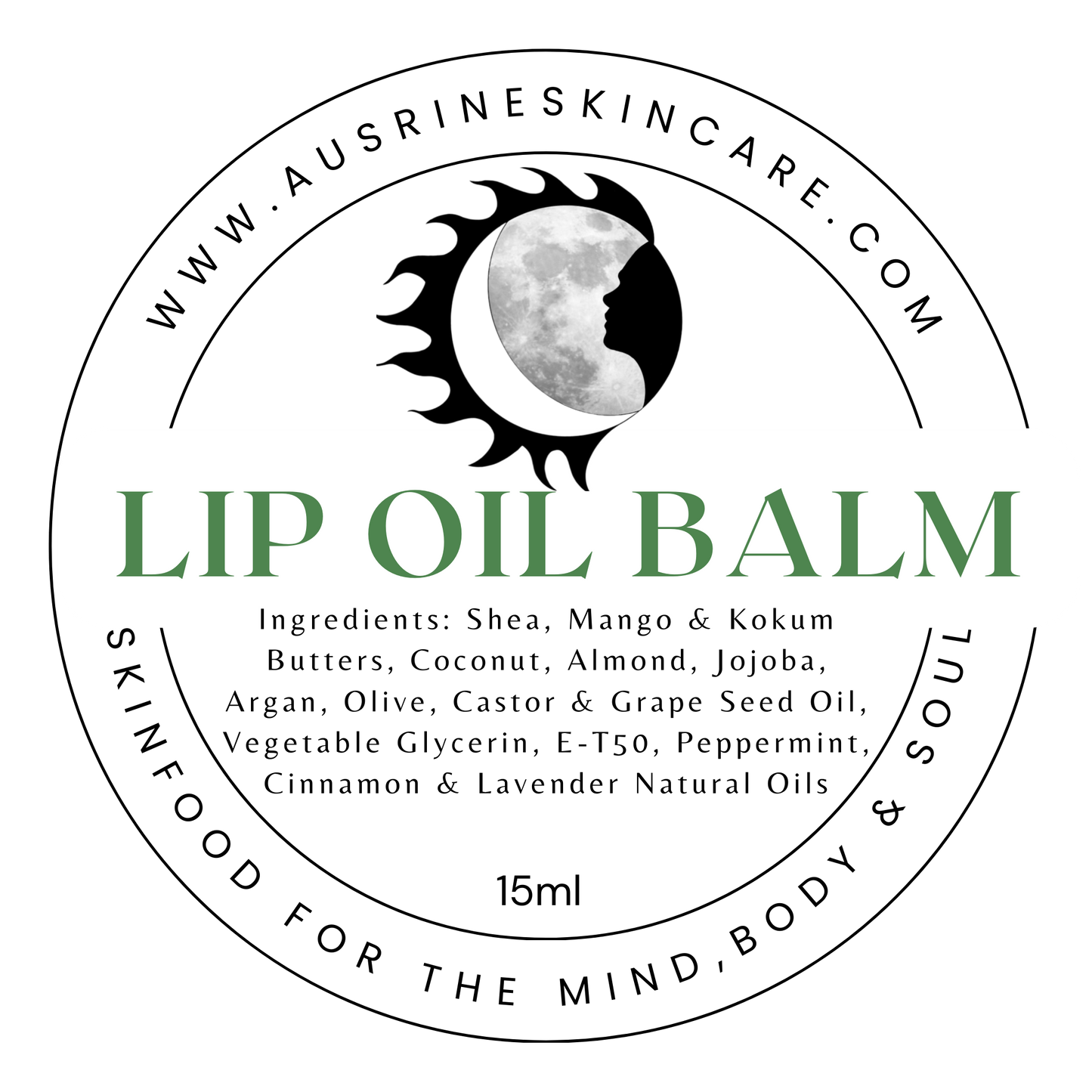 Lip Oil Balm 100% Natural Ingredients with Beeswax